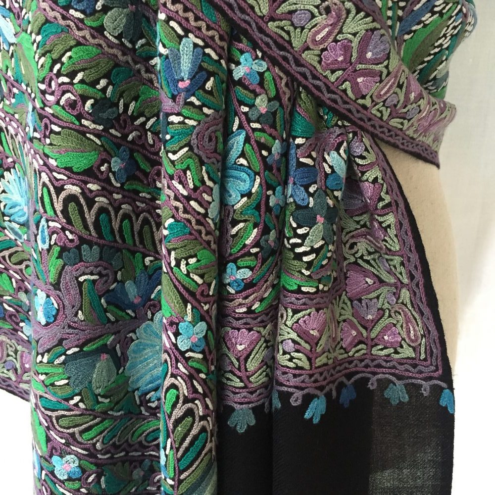 Pashmina Embroidery on Wool Shawl, no. 1 - Image 4