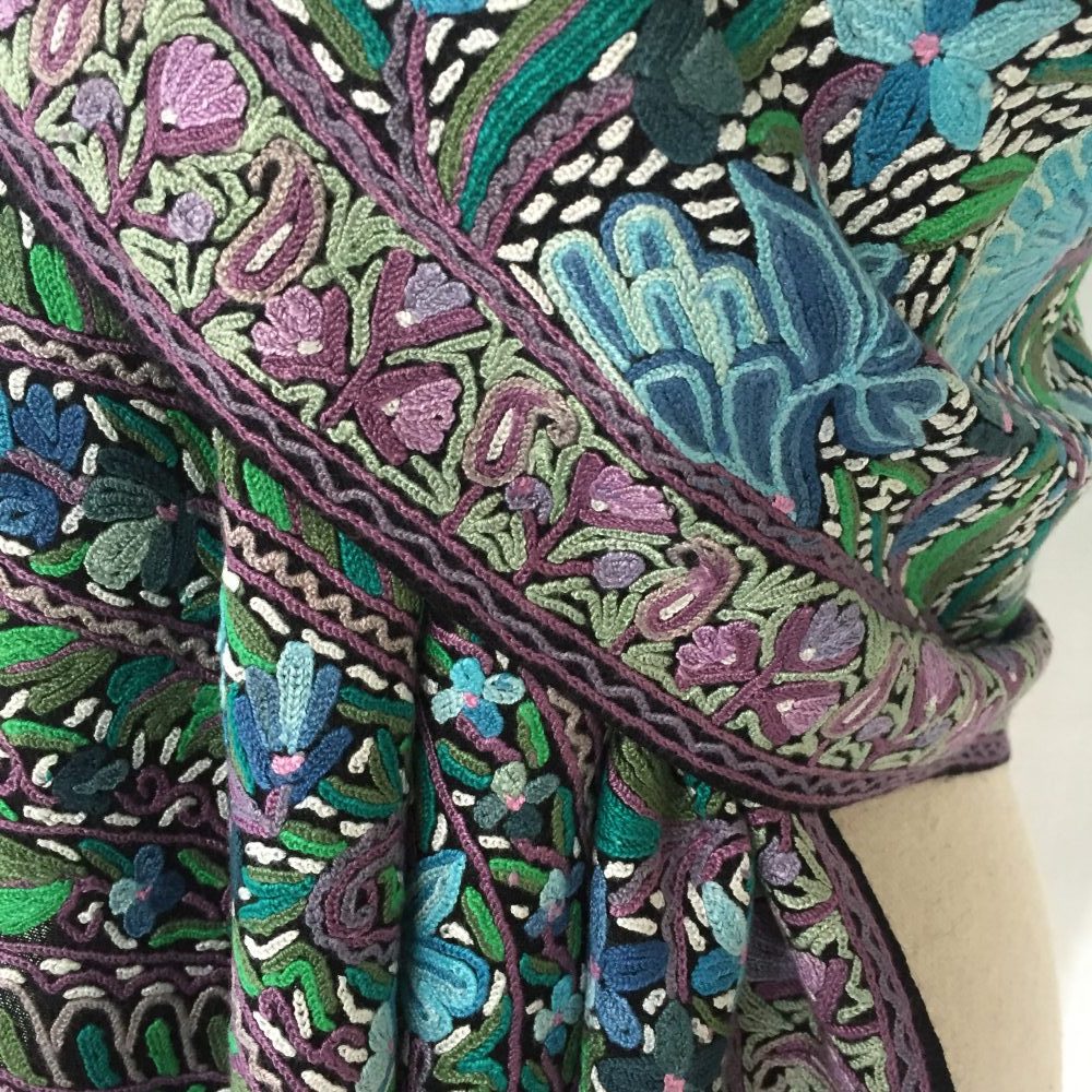 Pashmina Embroidery on Wool Shawl, no. 1 - Image 3