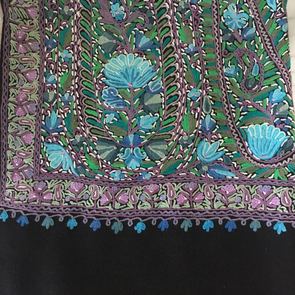 Pashmina Embroidery on Wool Shawl, no. 1 - Image 7