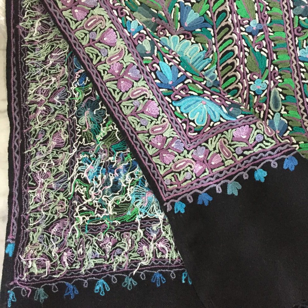 Pashmina Embroidery on Wool Shawl, no. 1 - Image 5