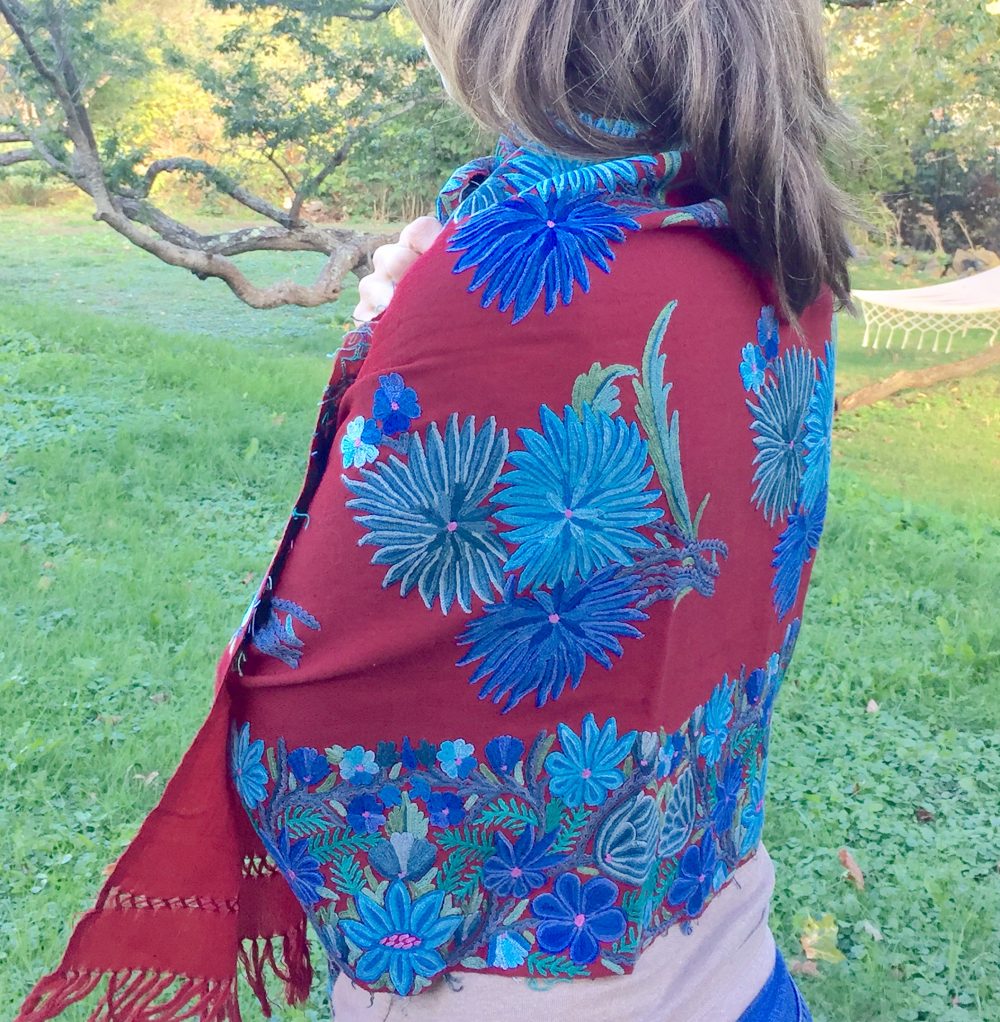 Pashmina Embroidery on Wool Shawl, no. 4 - Image 8