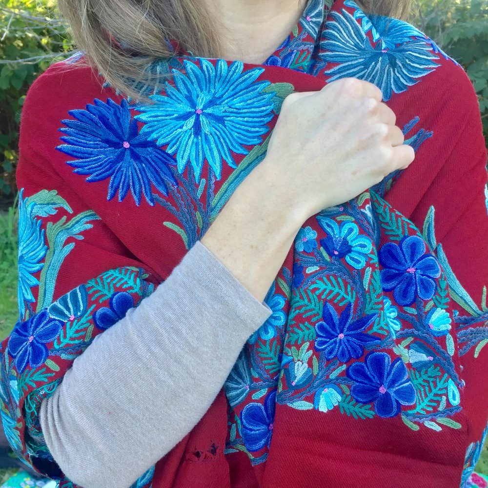 Pashmina Embroidery on Wool Shawl, no. 4 - Image 7