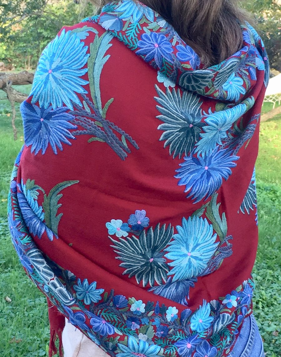 Pashmina Embroidery on Wool Shawl, no. 4 - Image 6