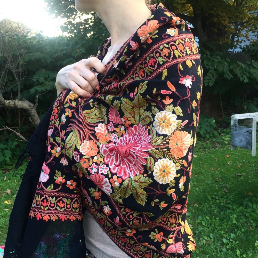 Pashmina Embroidery on Wool Shawl, no. 3
