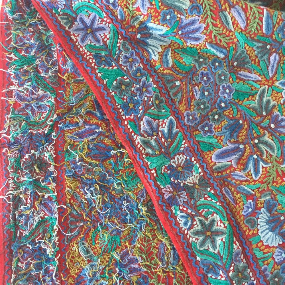 Pashmina Embroidery on Wool Shawl, no. 2 - Image 6