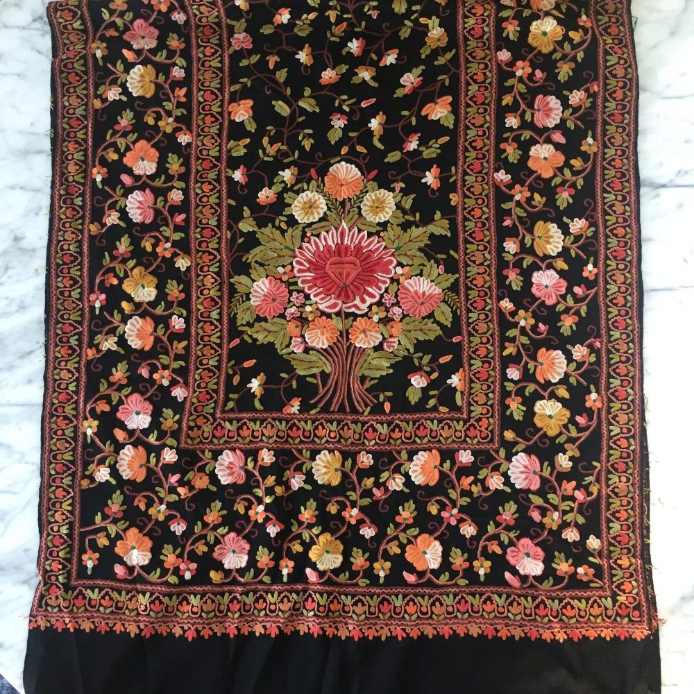 Pashmina Embroidery on Wool Shawl, no. 3 - Image 2