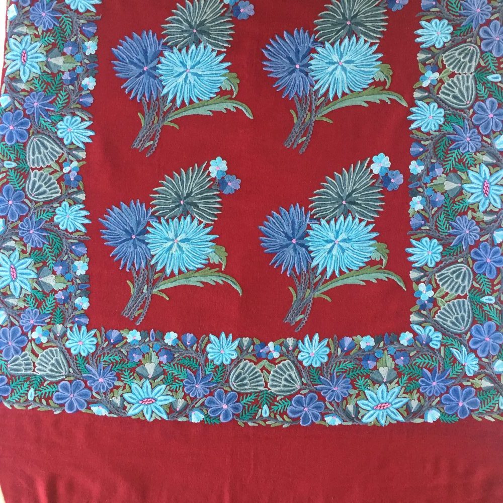 Pashmina Embroidery on Wool Shawl, no. 4 - Image 5
