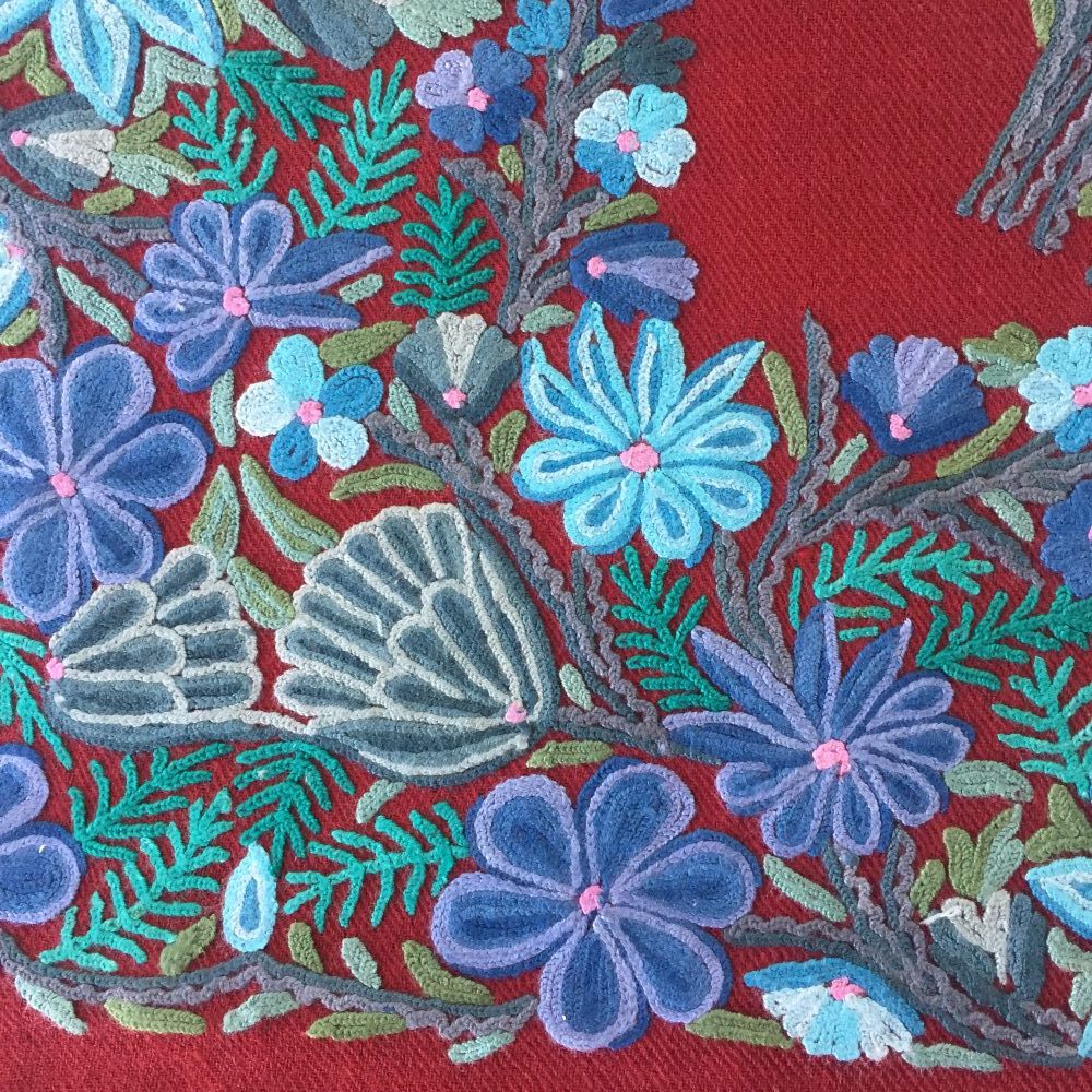 Pashmina Embroidery on Wool Shawl, no. 4 - Image 4