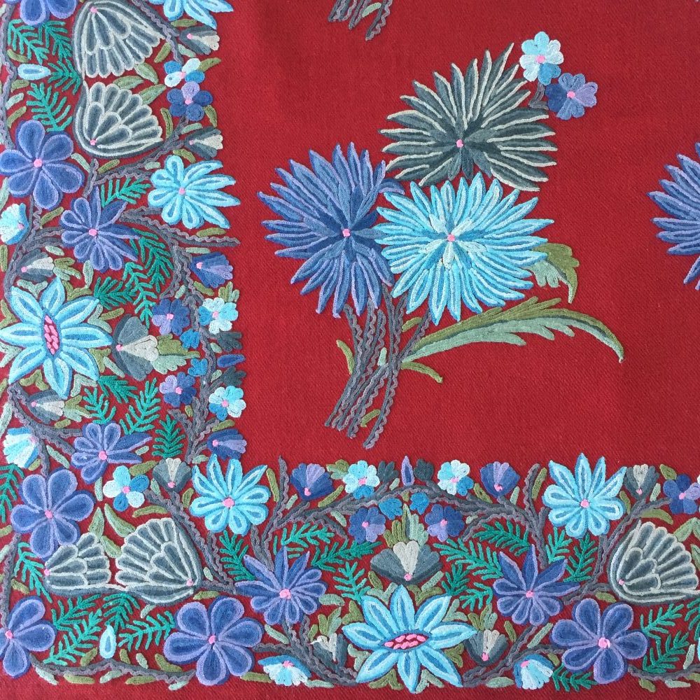 Pashmina Embroidery on Wool Shawl, no. 4 - Image 3