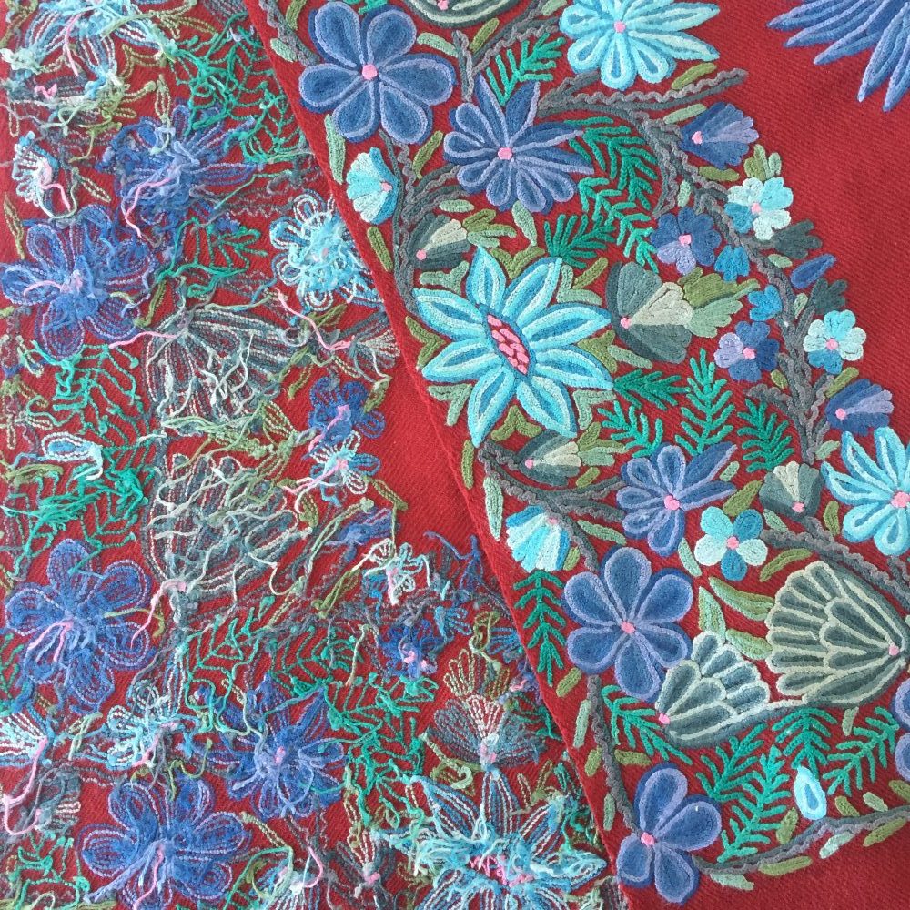 Pashmina Embroidery on Wool Shawl, no. 4 - Image 2