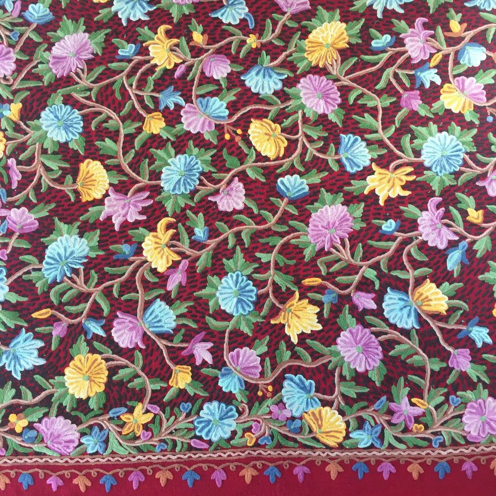 Pashmina Embroidery on Wool Shawl, no. 6 - Image 3