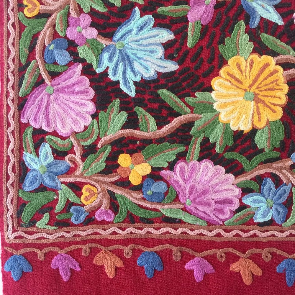 Pashmina Embroidery on Wool Shawl, no. 6 - Image 2