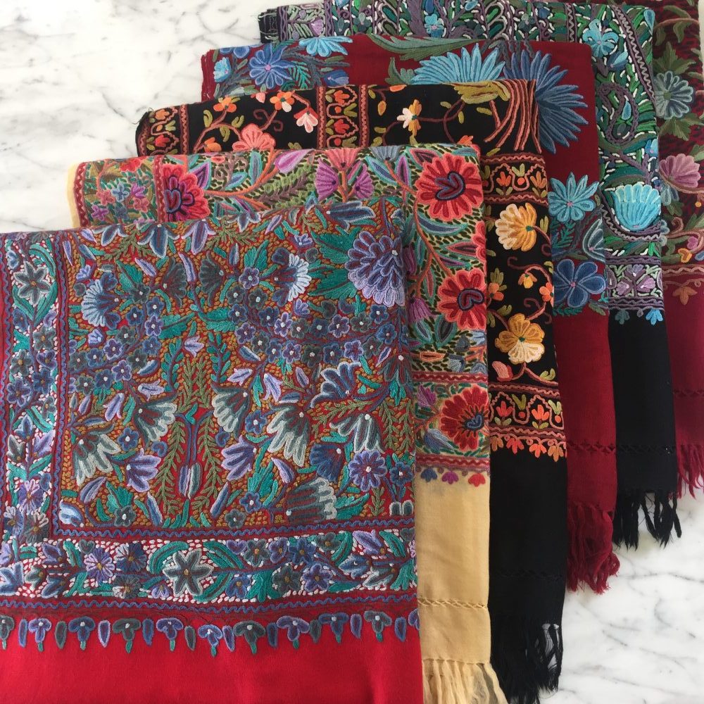 Pashmina Embroidery on Wool Shawl, no. 2 - Image 2