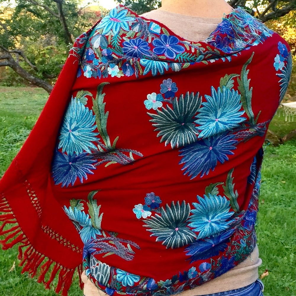 Pashmina Embroidery on Wool Shawl, no. 4
